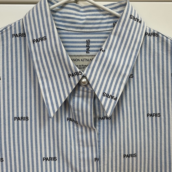 Maison Kitsune Paris Button Down Shirt 34 - Picture 2 of 9